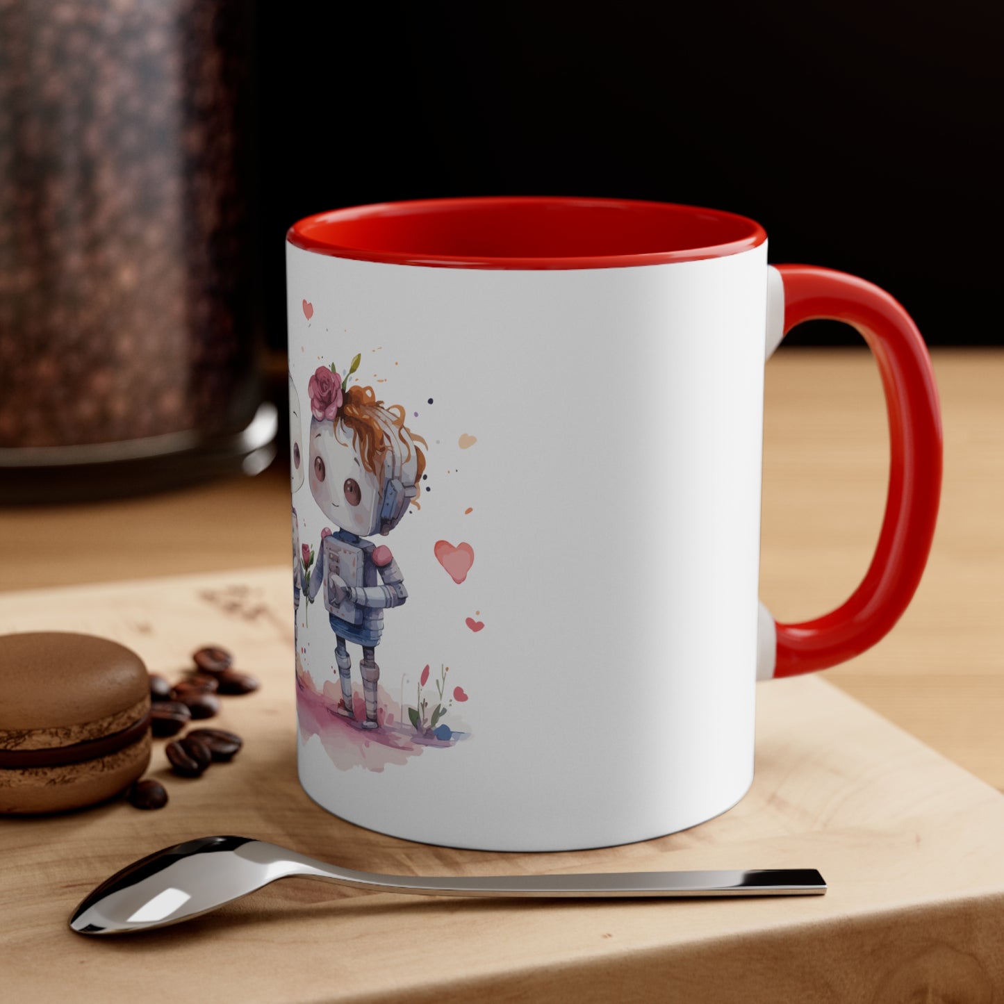 Robot in Love, Accent Coffee Mug, 11oz