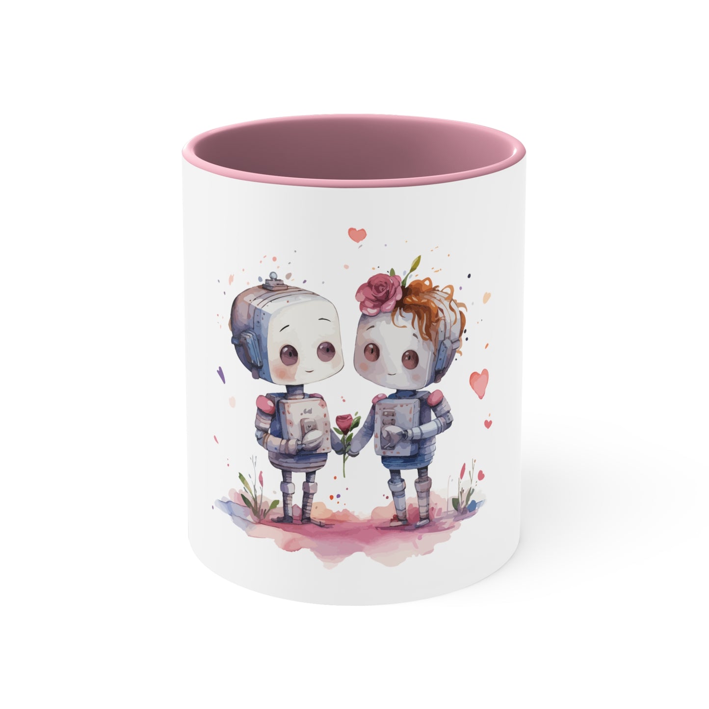Robot in Love, Accent Coffee Mug, 11oz