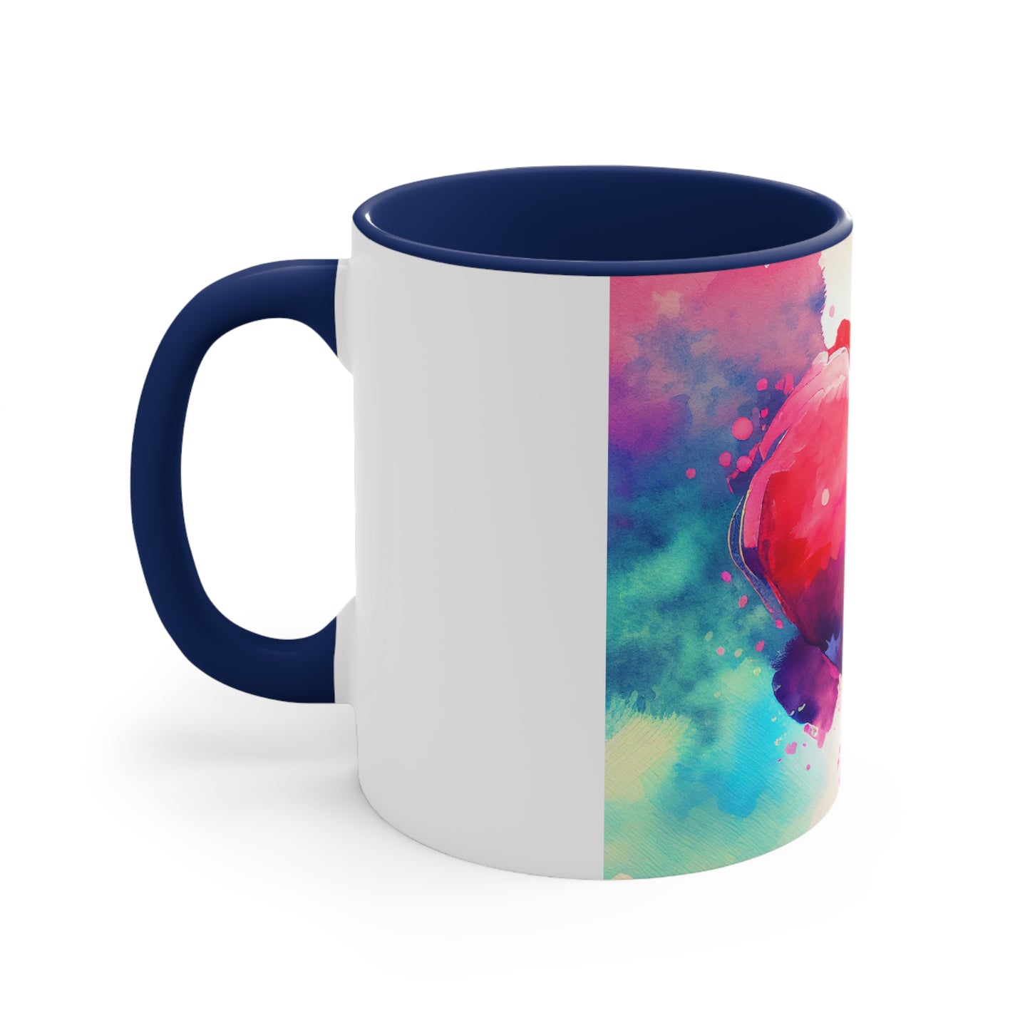 Multicolor Heart, Accent Coffee Mug, 11oz