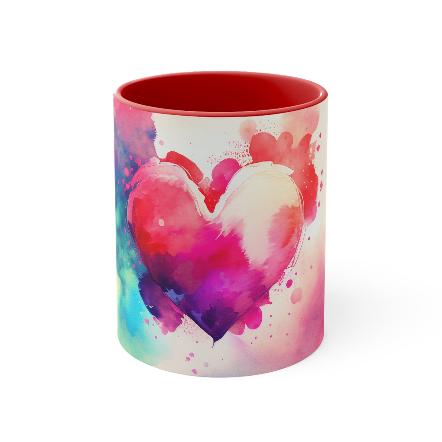 Multicolor Heart, Accent Coffee Mug, 11oz