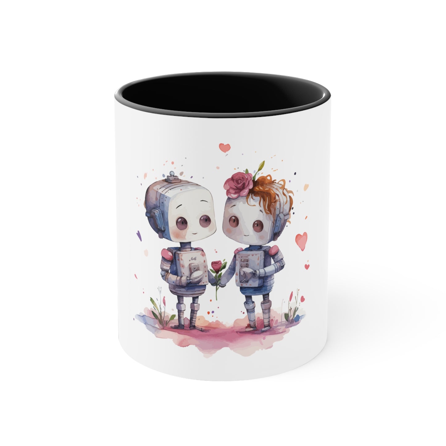 Robot in Love, Accent Coffee Mug, 11oz