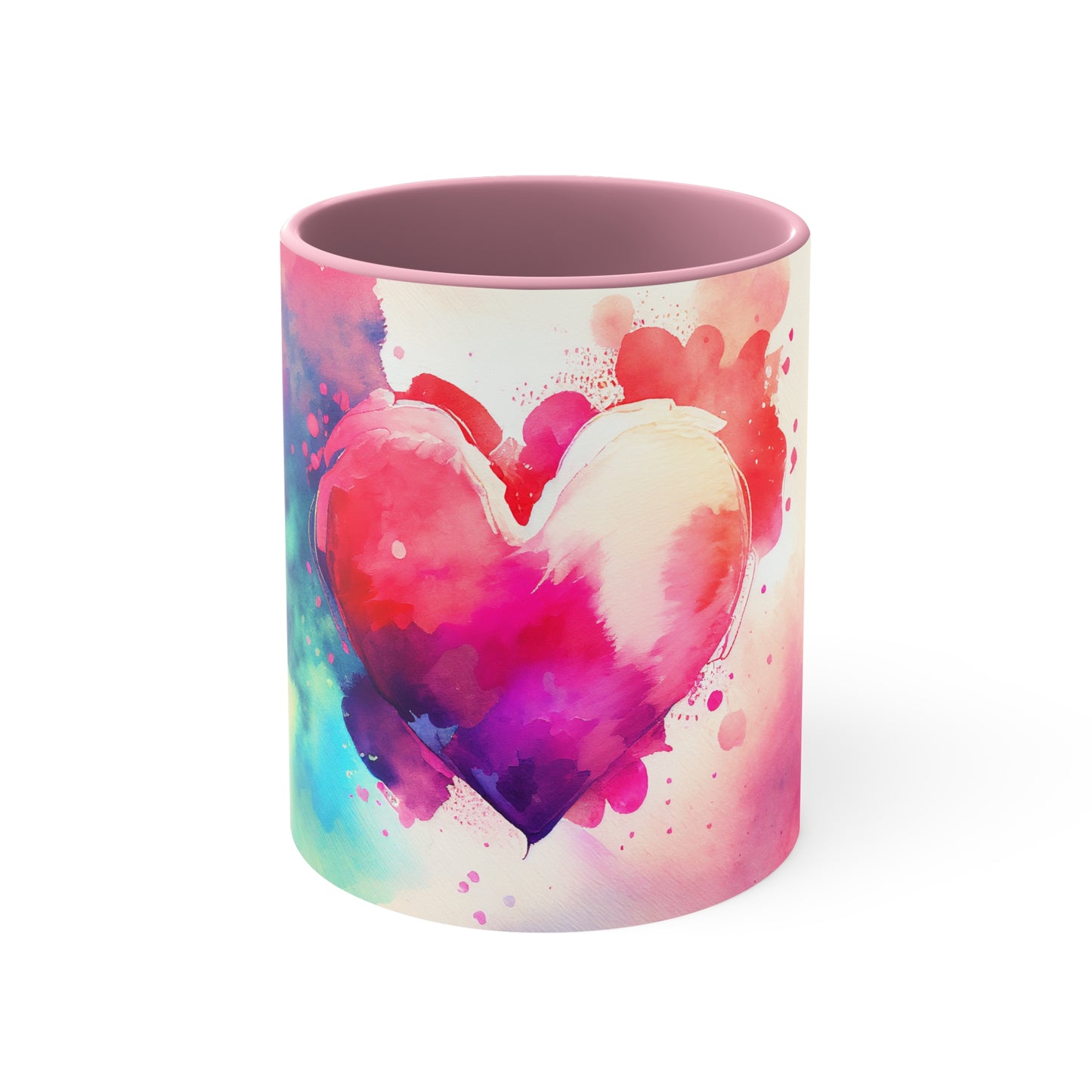 Multicolor Heart, Accent Coffee Mug, 11oz